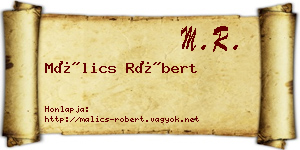 Málics Róbert névjegykártya