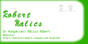 robert malics business card